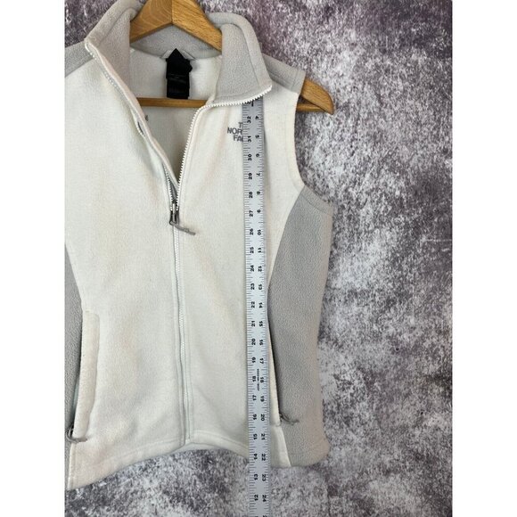 The North Face Vest Women’s S White Grey Zip-Up Fleece Jacket Gorpcore Casual - Picture 13 of 15